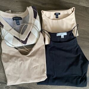 Stylish Beige and Black Tops Collection